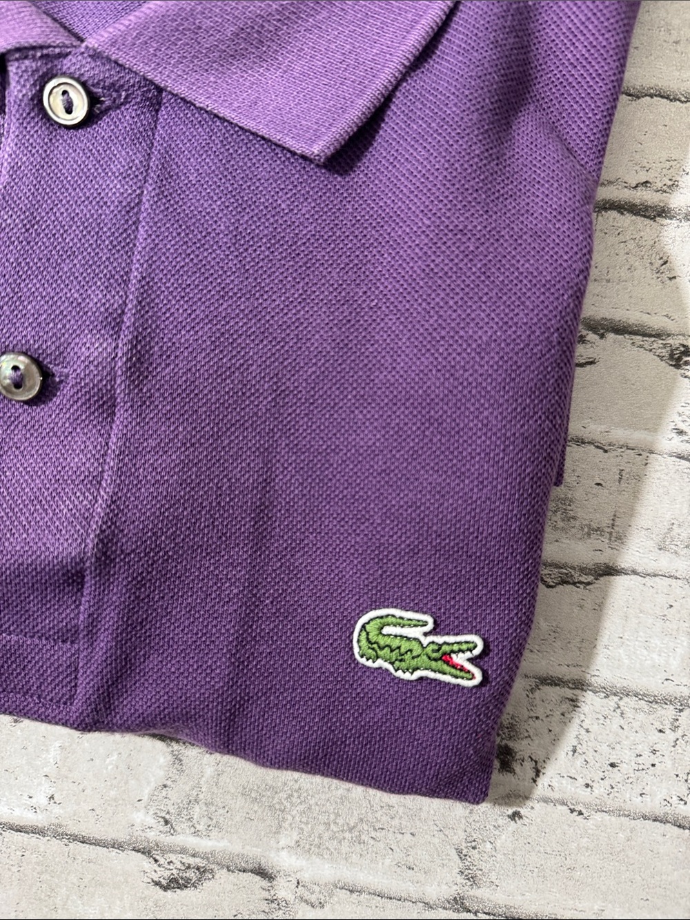 (Lot of 3) Lacoste mens 5 L Large red purple green classic polo shirt bundle EUC - Picture 10 of 10